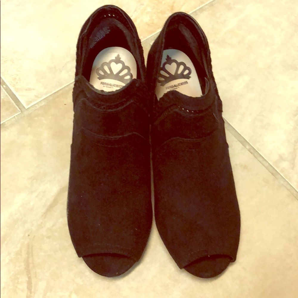 Black Open Toed Booties Size 6.5